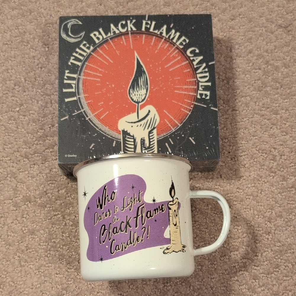 Disney Hocus Pocus Black Flame Metal Mug NWT